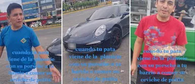 Peruano no olvida a sus amigos y retorna a su barrio a comer ceviche de pota en su Porsche Peruano no olvida a sus amigos y retorna a su barrio a comer ceviche en carretilla en su Porsche: "Qué humildad"