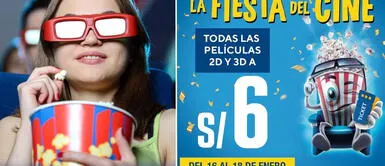 La Fiesta del Cine ofrece entradas a 6 soles para todas las películas 2D y 3D. Cines venderán entradas a S/6 desde el lunes 16 de enero: ¿cómo comprar?