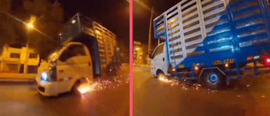 Conductor se rehúsa a detener su vehículo pese a no tener una llanta y estar sacando chispas con los aros Conductor se rehúsa a detener su vehículo pese a no tener una llanta y estar sacando chispas con los aros