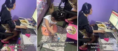 Madre de familia conmueve a usuarios al trabajar y cuidar a su hija a la vez: Qué mujer tan valiente Madre de familia conmueve a usuarios al trabajar y cuidar a su hija a la vez: "Qué mujer tan valiente"