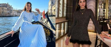 Luciana Fuster y sus zapatos en look total Luciana Fuster y los altísimos zapatos de glitter que causaron revuelo en su paso por Estambul