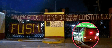 UNMSM fue tomada por alumnos para refugiar a manifestantes. Estudiantes de San Marcos toman universidad para recibir a manifestantes: "servir al pueblo de todo corazón"