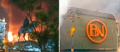 Usuarios comparan incendio en Plaza San Martín con atentado al Banco de la Nación en Marcha de los 4 Suyos Usuarios comparan incendio en Plaza San Martín con atentado al Banco de la Nación en Marcha de los 4 Suyos
