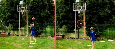Niño clava su balón de Básquet al intentar encestar y se vuelve viral en redes sociales Niño clava su balón de Básquet al intentar encestar y se vuelve viral en redes sociales