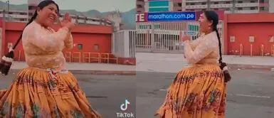 La creadora de contenidos sorprendió con sus pasos de baile. “La Cholita Lu” es viral en redes al bailar en los exteriores del Estadio Monumental de Universitario