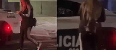 La joven cometió un error que se volvió viral en las redes sociales. Joven se distrae mirando su celular y se sube a un vehículo policial por error