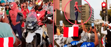 Se vuelve viral la llegada de Iroman y Spiderman para reforzar protestas en Lima Se vuelve viral la llegada de Ironman y Spiderman peruanos para reforzar protestas en Lima