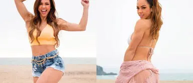 Paloma Fiuza desborda osadía con trikini azul marino Paloma Fiuza se suma a la fiebre del trikini con un imponente y osado diseño navy blue