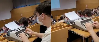 El joven se las ingenió para llevar una máquina de escribir. La vieja confiable: Profesor prohíbe computadoras en el salón y estudiante lleva su máquina de escribir