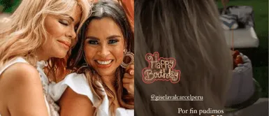 Ethel Pozo y Gisela Valcárcel se reencuentran Ethel Pozo celebra el cumpleaños de Gisela Valcárcel luego de no poder estar con ella en EE.UU