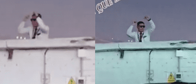 El vigilante se volvió viral en las redes sociales. Vigilante se trepa para ver el concierto de Chacalón Jr. y saca los pasos prohibidos