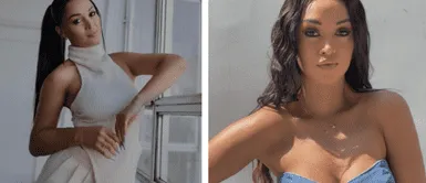 Angie Arizaga se impone con un sensacional traje de baño melón efecto metalizado Angie Arizaga se impone con un sensacional traje de baño melón efecto metalizado