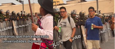 Los usuarios expresaron su indignación por la actitud del joven. Usuarios critican a joven que incitó uso de arma de PNP contra manifestante: "Podría ser tu madre"