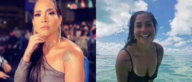 Katia Palma con traje de baño negro Katia Palma supera todos los límites con audaz traje de baño que se impone en las playas norteñas