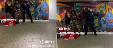 Un policía se volvió viral en redes sociales por sus pintorescos pasos. Policía saca los 'pasos prohibidos', pero su compañero lo llamó: "Se le olvidó de cuidar la estación del tren"