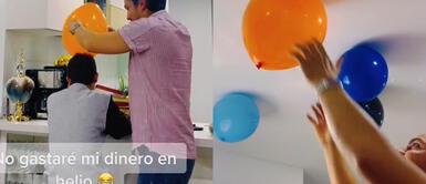 El método ingenioso del señor se volvió viral en redes sociales. Emplea un ahorrativo método para pegar globos en techo y usuarios reaccionan: "Un capítulo más de tacaños extremos"