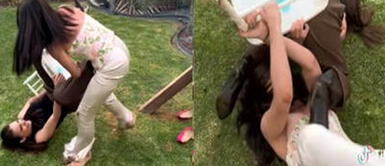 La épica pelea se volvió viral en las redes sociales. ¡Como si fuera la WWE! Protagonizan un electrizante duelo en el juego de la silla