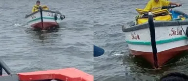 El heladero se las ingenió para vender sus productos. Heladero cruza el mar en bote para vender sus productos y usuarios resaltan su ingenio: "Sin miedo al éxito"