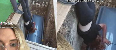 La joven pasó la vergüenza de su vida luego que se le cayó el celular. ¡La vergüenza de su vida! Se le cayó el celular en un nicho y tuvo que bajar a recogerlo