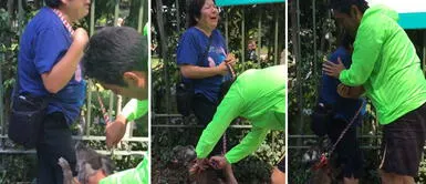 Mujer sufre descompensacion y vecino le salva la vida rescatando a su mascota en el Parque de las Aguas Mujer sufre descompensacion y vecino le salva la vida rescatando a su mascota en el Parque de las Aguas