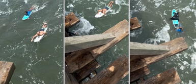 Bañistas arriesgan su vida para salvar la de una adolescente que había quedado atrapada en mar de Chiclayo Bañistas arriesgan su vida para salvar a una adolescente que había quedado atrapada en mar de Chiclayo