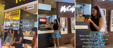 McDonald's Perú regala piezas de pollo a mujeres que lleven velo de novia por San Valentín McDonald's Perú regala piezas de pollo a mujeres que lleven velo de novia por San Valentín