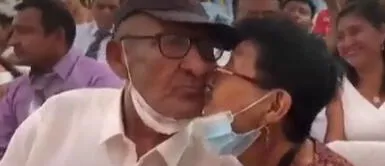 La romántica escena se volvió viral en redes sociales. Amor eterno: Adultos mayores se casan tras 56 años de relación en pleno Día de San Valentín