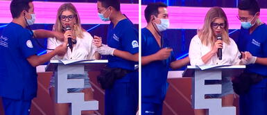 Johanna San Miguel tuvo que ser atendida por paramédicos. Johanna San Miguel tuvo que ser atendida por paramédicos.