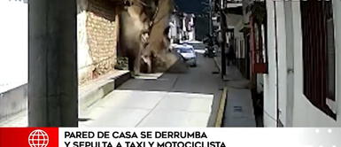 Muro de adobe se derrumba y sepulta a taxista y motociclista en Chachapoyas Muro de adobe se derrumba y sepulta a taxista y motociclista en Chachapoyas