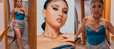 Milena Warthon impacta con traje hecho de reciclaje en Viña del Mar y lanza fuerte mensaje en el pecho Milena Warthon impacta con traje hecho de reciclaje en Viña del Mar y lanza fuerte mensaje en el pecho