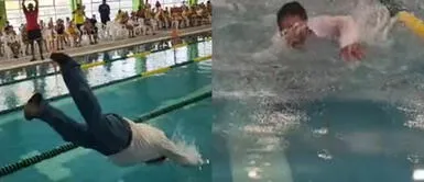 El alcalde causó sensación en las redes sociales. ¡Un chapuzón! Alcalde inaugura piscina y celebra con un clavado que causó furor en redes sociales