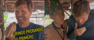 La reacción del influencer se volvió viral en redes sociales. Ciudadano extranjero come por primera vez un suri vivo y queda en 'shock': "Es bueno para el asma"