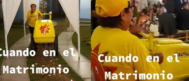 El heladero se volvió viral en las redes sociales. Heladera sorprende al aparecer en una boda y calma la sed de los invitados