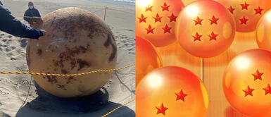 Los usuarios reaccionaron a la noticia de la presencia de la esfera grande en una playa en Japón. Hallan bola grande en playa de Japón y usuarios reaccionan: "Son las esferas del dragón"