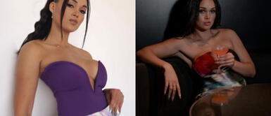 Angie Arizaga con bikini satinado Angie Arizaga realiza oda a la picardía con elegante bikini satinado en look de editorial