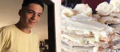 La reacción del joven se volvió viral en redes sociales. La reacción de un joven al ver que su novia le preparó torta de milanesa y puré por aniversario