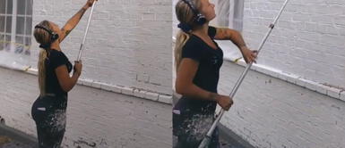 La joven causó sensación en redes sociales y se volvió viral al subir sus videos. Joven sueca se volvió viral en TikTok por su trabajo como albañil e 'influencer'