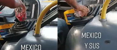 El conductor se volvió viral por su peculiar idea. Chofer causa sensación al utilizar una botella de plástico como palanca de cambio