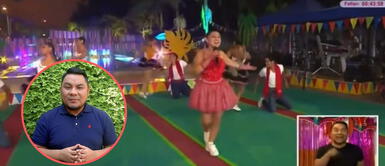 La Chola Chabuca felicitó a Piscoya por su trabajo como intérprete de lengua de señas. Moisés Piscoya interpretó ‘Warmisitay’ de Milena Warthon en lengua de señas