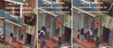 Peruano se averguenza de entrar a hotel con su novia y ella lo guapea: Entra tú primero Peruano se averguenza de entrar a hotel con su novia y ella lo anima: "Entra tú primero"