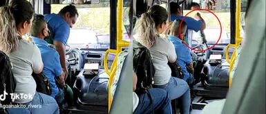 El chofer se volvió viral en las redes sociales. Chofer se vuelve viral en redes sociales al romper palanca de cambio de bus