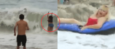 La joven se volvió viral en las redes sociales. Al mismo estilo de Susy Díaz: joven es arrastrada por las olas y es viral en redes sociales