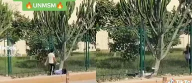 Los postulantes se las ingeniaron para ingresar a la universidad. Jóvenes llegan tarde a simulacro de la UNMSM y se meten por debajo de la reja