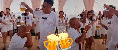 Christian Cueva le encanta beber cerveza y escuchar Armonía 10 Un experto con la 'chela': Christian Cueva demostró ser un 'crack'para servir cerveza en la cabeza del cebichero