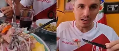El ciudadano argentino quedó maravillado al probar el ceviche. Ciudadanos argentinos quedan maravillados al probar ceviche: "Es demasiado rico"