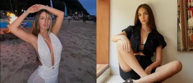 Natalie Vértiz con bikini bicolor Natalie Vértiz causa ola de suspiros junto a su hijo Leo luciendo vibrante bikini como Flavia Laos