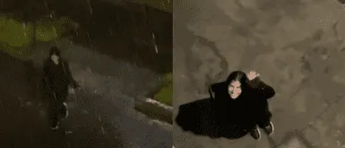 La romántica escena se volvió viral en las redes sociales. Amor en tiempo de inundaciones: peruana visita a su novio en plena lluvia