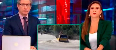 Verónica Linares en shock al ver como taxi pasa caudal peligroso en Lambayeque Verónica Linares en 'shock' al ver a tico a punto de ser arrastrado por las aguas: "!Ay, Diosito! No, no"