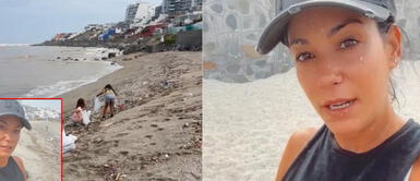 Tilsa Lozano y sus hijos limpian playas de Punta Hermosa tras huaico Tilsa Lozano y sus hijos limpian playas de Punta Hermosa tras huaico: “Mucha gente necesita ayuda”