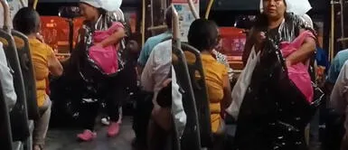 La señora estaba preparada ante las lluvias. Peruana impacta en redes al usar traje de bolsas para evitar mojarse con las lluvias: "Visionaria"